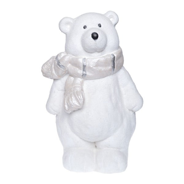 Бяла керамична декоративна статуетка Полярна мечка, височина 39 cm - Ewax