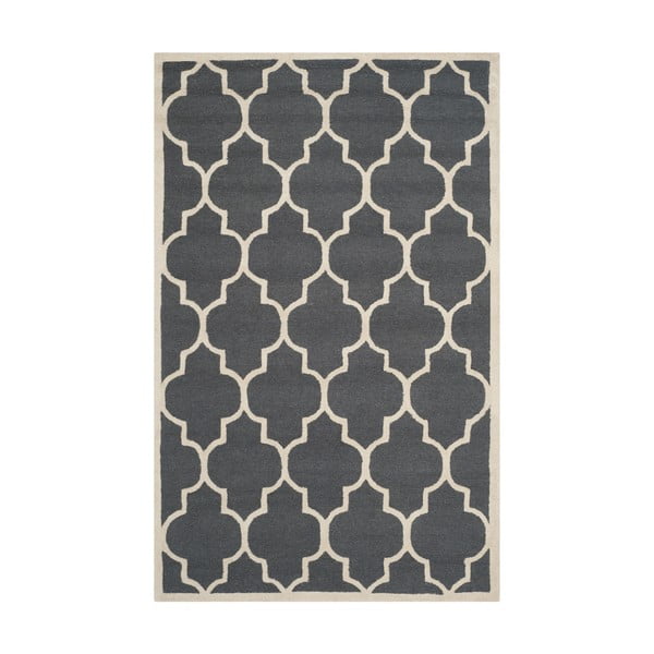 Tmavě šedý vlněný koberec Safavieh Everly, 91 x 152 cm
