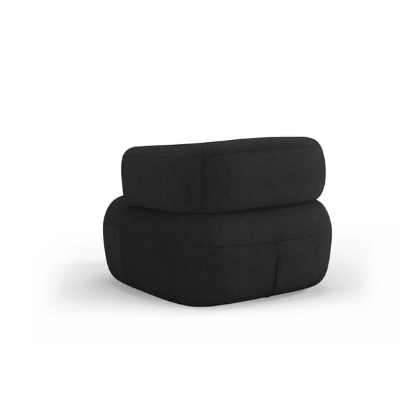 Черно кресло от плат букле Jenny – Micadoni Home-image-3