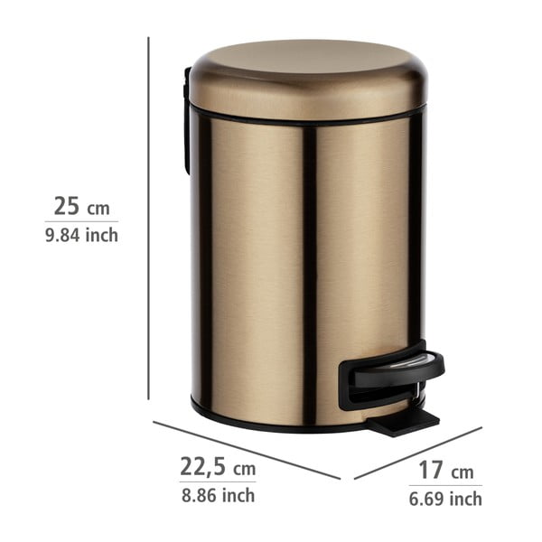 Кошче за боклук с педали в меден цвят , 3 л Leman - Wenko-image-3