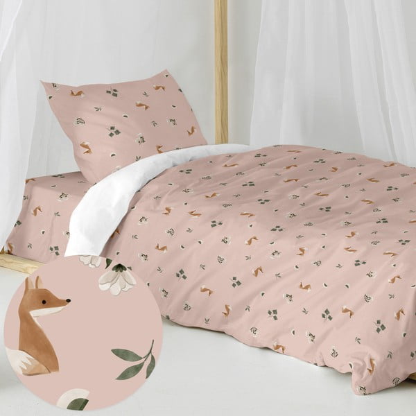 Памучно детско спално бельо за единично легло 140x200 cm Fox forest - Happy Friday