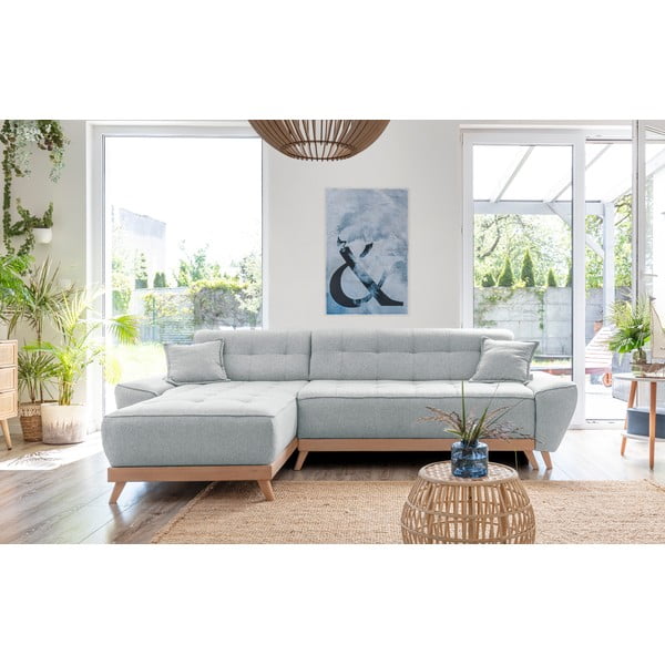 Светлосив разтегателен диван променлив ъглов диван Dazzling Daisy - Miuform-image-1