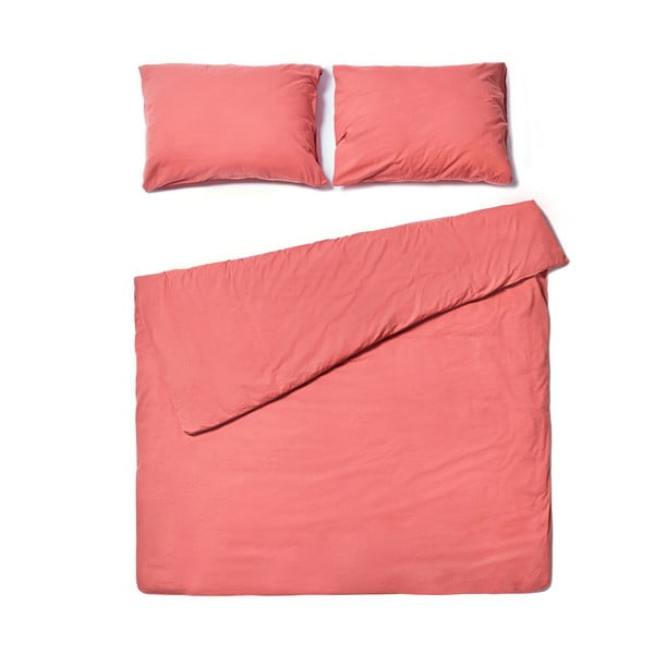 Коралово розово памучно спално бельо за двойно легло , 160 x 200 cm - Bonami Selection