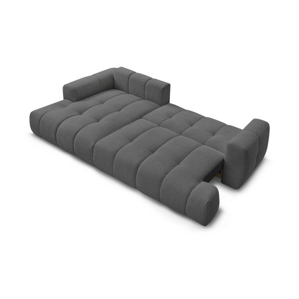 Тъмносив сгъваем/с място за съхранение ъглов диван (ляв ъгъл) Fuji – Bobochic Paris-image-4