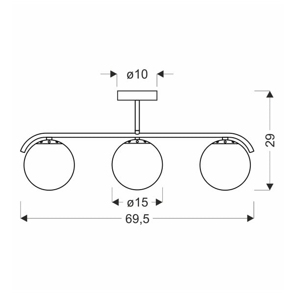 Осветително тяло за таван със стъклен абажур в бяло и златисто 15x69 cm Amadeo – Candellux Lighting-image-2
