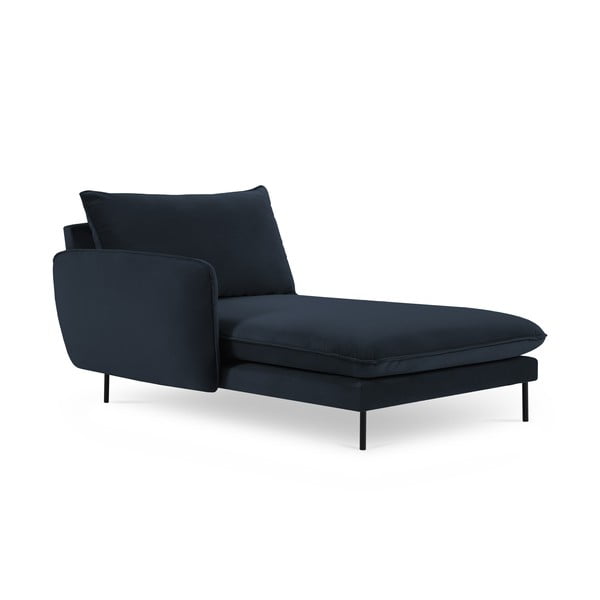 Тъмносиньо кадифено кресло за отдих (ляв ъгъл) Vienna - Cosmopolitan Design-image-3