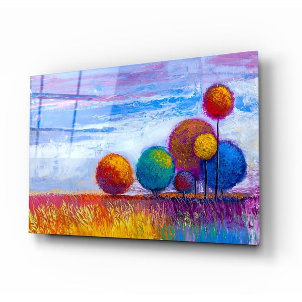 Картина върху стъкло , 110 x 70 cm Colorful Trees - Insigne