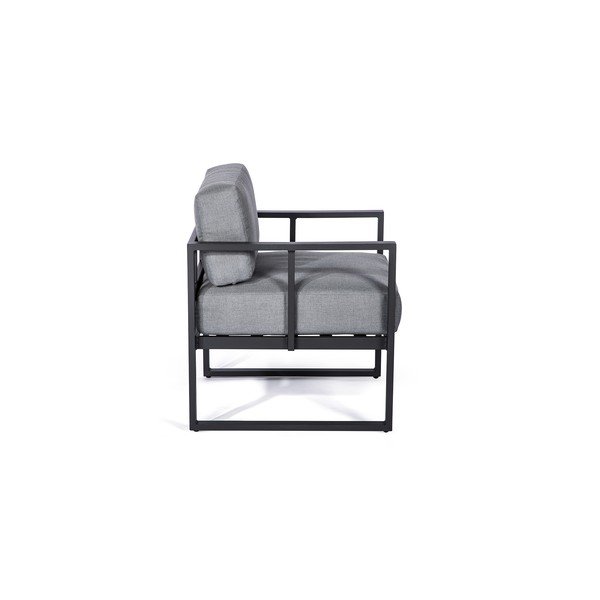 Комплект градински фотьойли Bellisima в графитено сиво и черна маса Loris, ø 35 cm - Bonami Selection-image-2