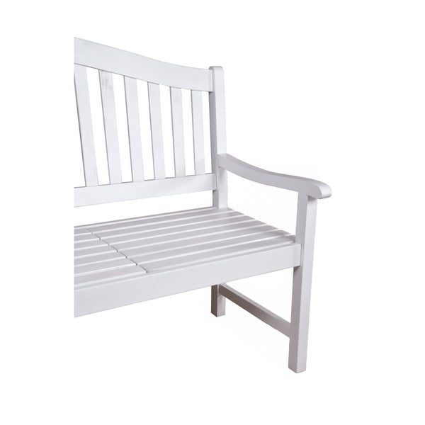 Бяла градинска пейка от масивно дърво Singapore – Garden Pleasure-image-2