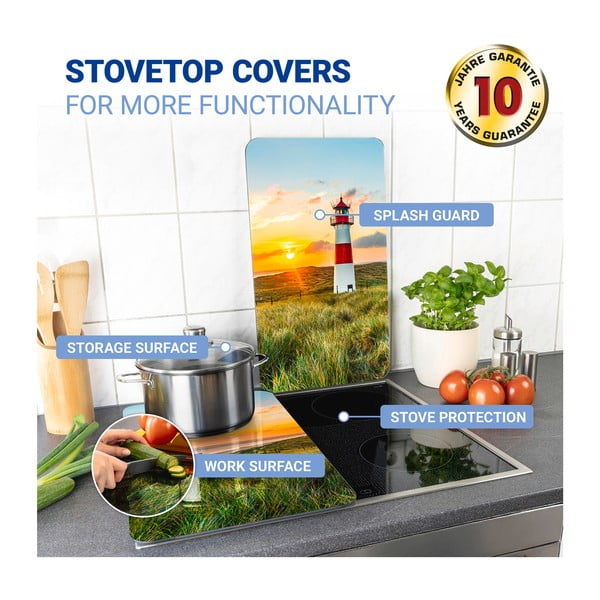 Капаци за печка в комплект от 2 броя от закалено стъкло 52x30 cm Lighthouse - Maximex-image-3