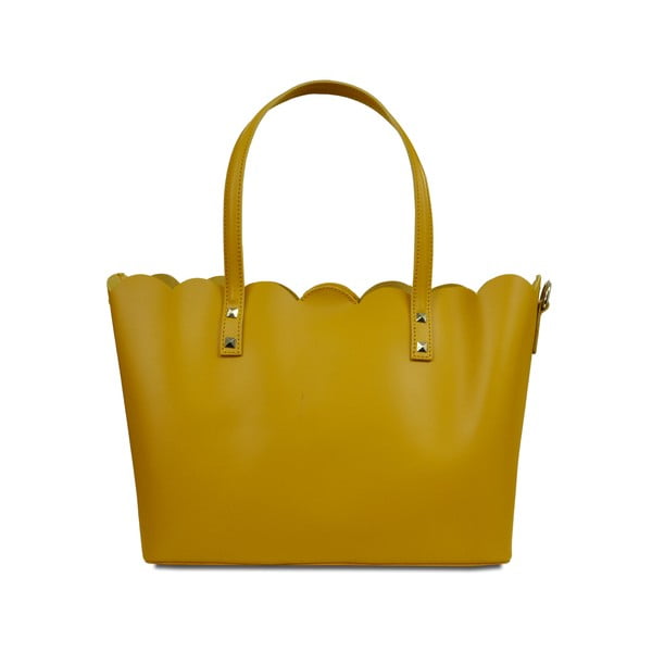 Жълта кожена чанта Adelie - Infinitif