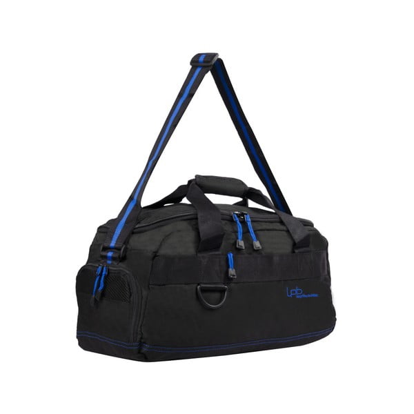 Черна пътна чанта със синя тапицерия Toulouse - Les P'tites Bombes