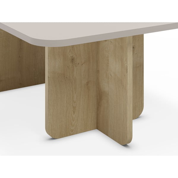 Кремава/естествена масичка за кафе от декор от дъб  56x100 cm Hillary – Marckeric-image-4