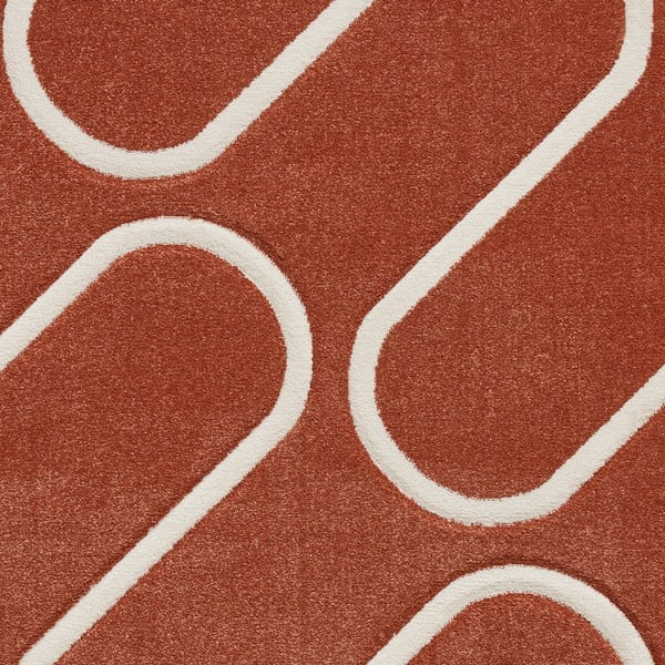 Килим в тухлен цвят 120x170 cm Linear Curve – Catherine Lansfield-image-4