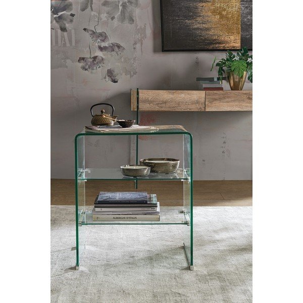 Стъклена странична масичка 40x50 cm Iride – Bizzotto-image-1