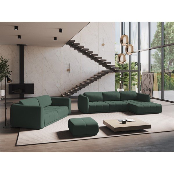 Зелен ъглов диван Hoku – Makamii-image-1