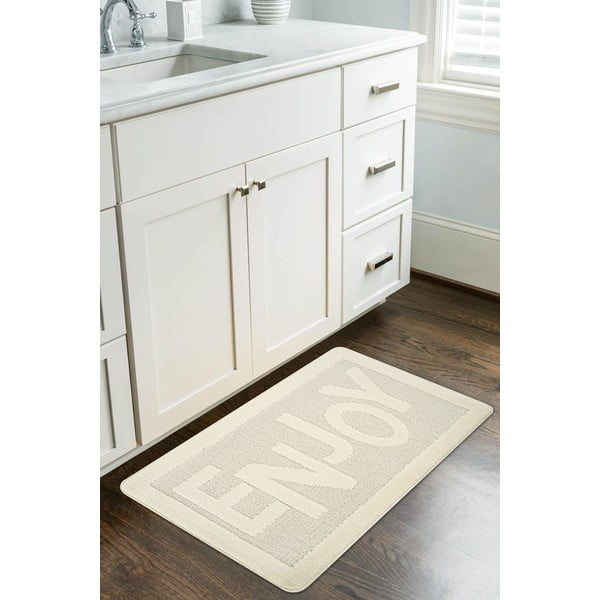 Кремав килим за баня 60x100 cm Enjoy – Foutastic-image-1