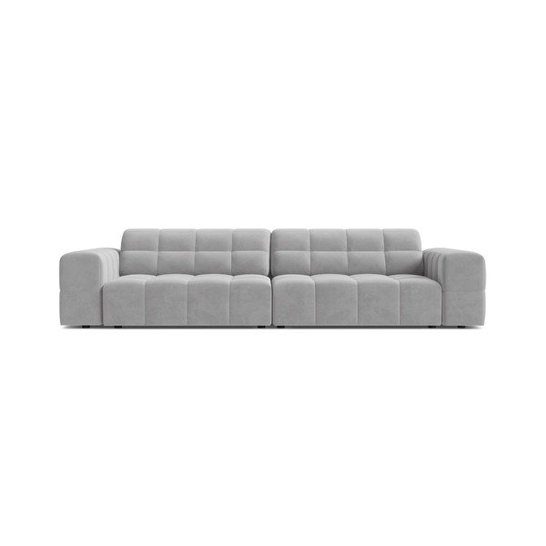 Светлосив кадифен диван 252 cm Chicago – Cosmopolitan Design