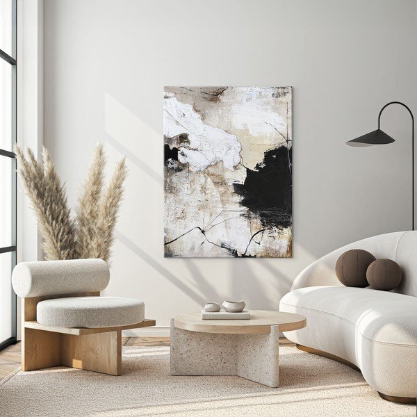 Печатна/с ръчно рисувани елементи върху платно картина 90x118 cm Reform 1 – Malerifabrikken-image-1