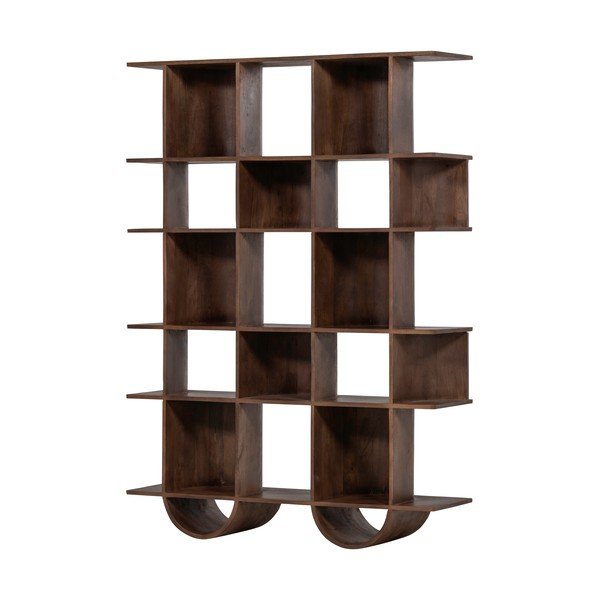 Тъмнокафява библиотека от масивно манго 130x180x35 cm Sinne – WOOOD-image-2