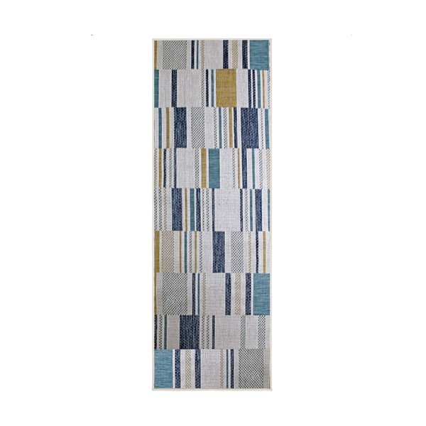 Жълто-син килим за открито и закрито 80x230 cm Rosco Geo – Flair Rugs