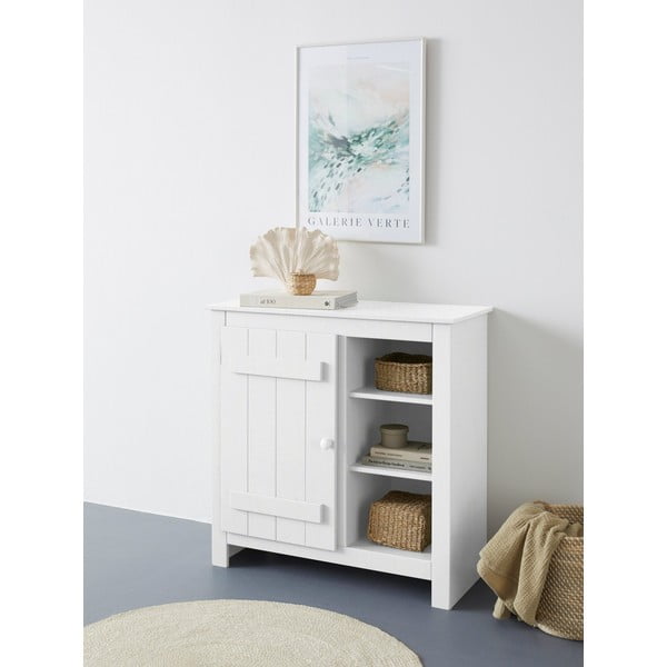 Бяло шкафче от масивен бор 90x90 cm Bertram – Støraa-image-1