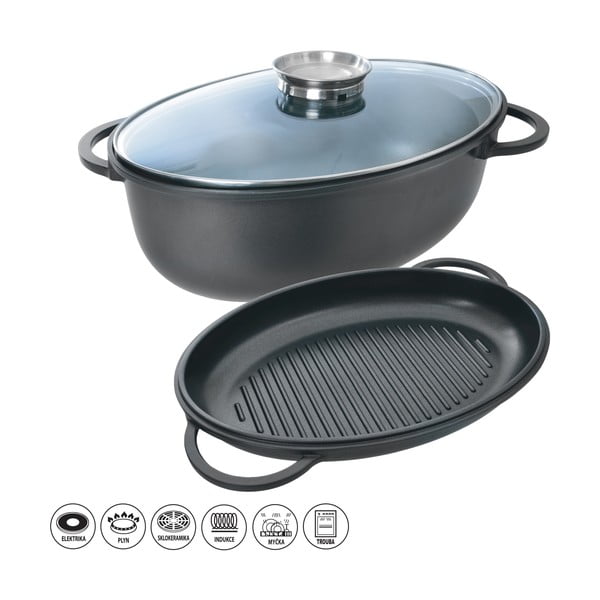 Съд за печене от 3 части с тефлонова повърхност и ароматен капак Al - Orion-image-1