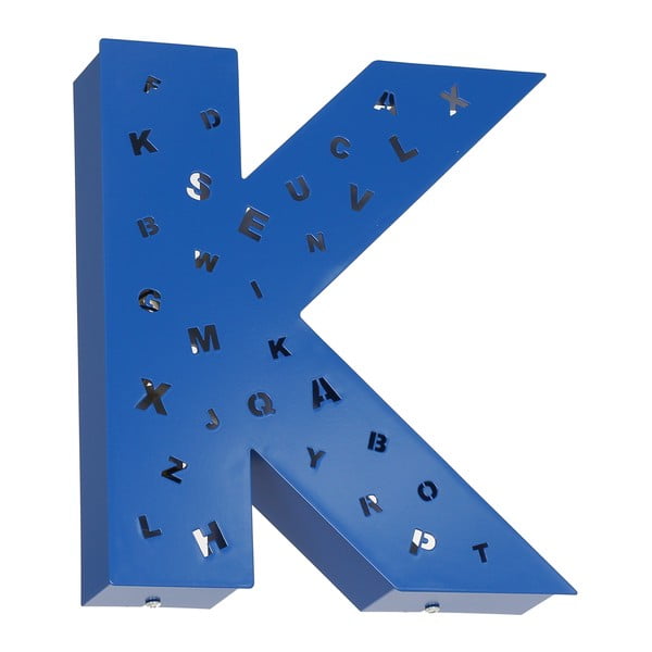 Синя светлинна декорация във формата на буквата Буква К - Glimte