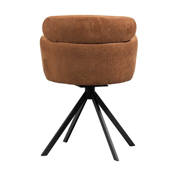 Тапициран трапезен стол с подлакътници в цвят кафяв коняк Fenne – WOOOD-image-2