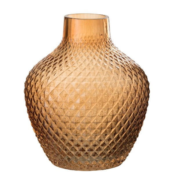 Стъклена ваза "Кехлибар", височина 25 cm - J-Line