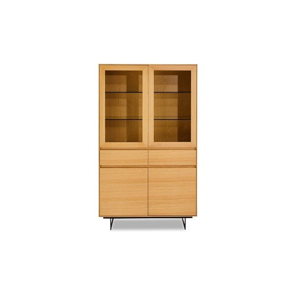 Hnědá vitrína v dekoru dubového dřeva Furnhouse Tokyo-image-2