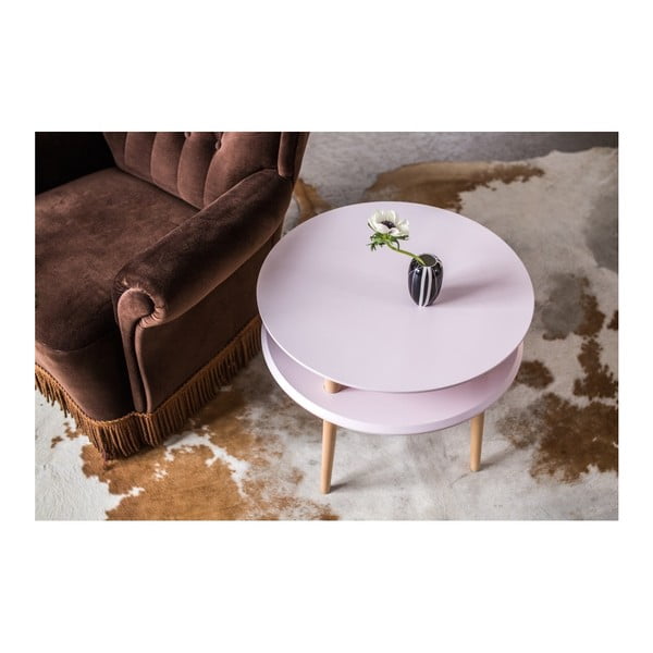 Графитно сива масичка за кафе с естествени крака UFO, Ø 70 cm Ufo - Ragaba-image-4