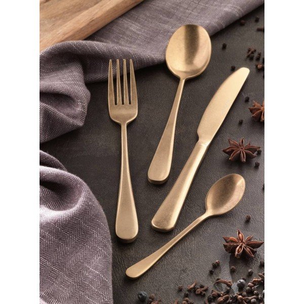 Прибори за хранене от неръждаема стомана 16 бр. в златист цвят Posate Old - Brandani-image-1