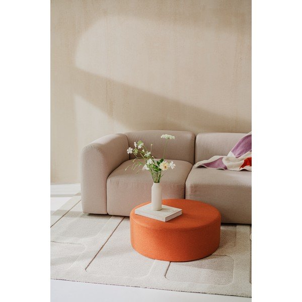 Теракотена вълнена табуретка Folk – noo.ma-image-1