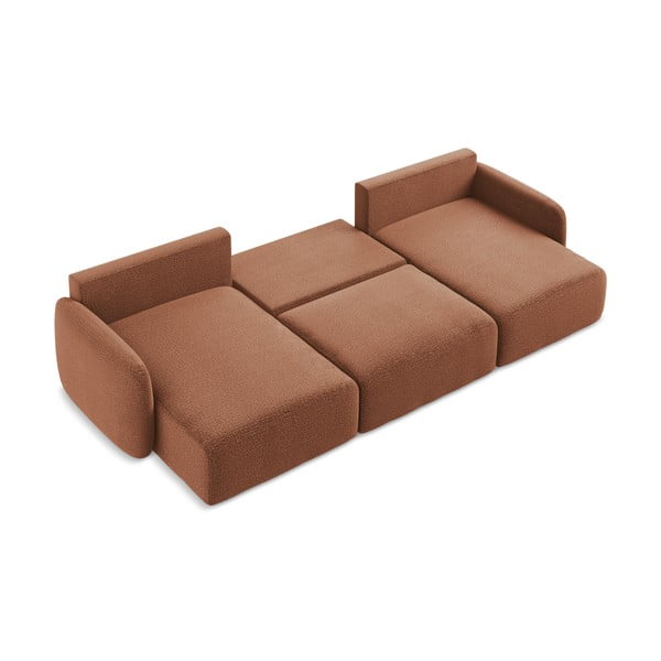 Разтегателен ъглов диван с място за съхранение в тухлен цвят Kalena – Makamii-image-4