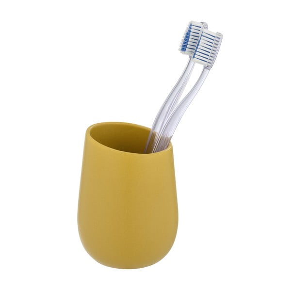 Жълта керамична чаша за четки за зъби Badi - Wenko-image-3