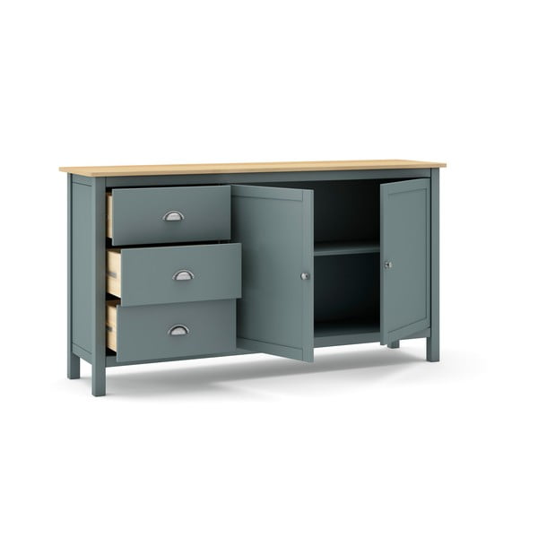 Скрин сиво-зелен от масивен бор 150x80x40 cm Misti – Marckeric-image-4