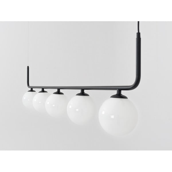 Черна висяща лампа със стъклен абажур 142x142 cm Catkin - CustomForm-image-4