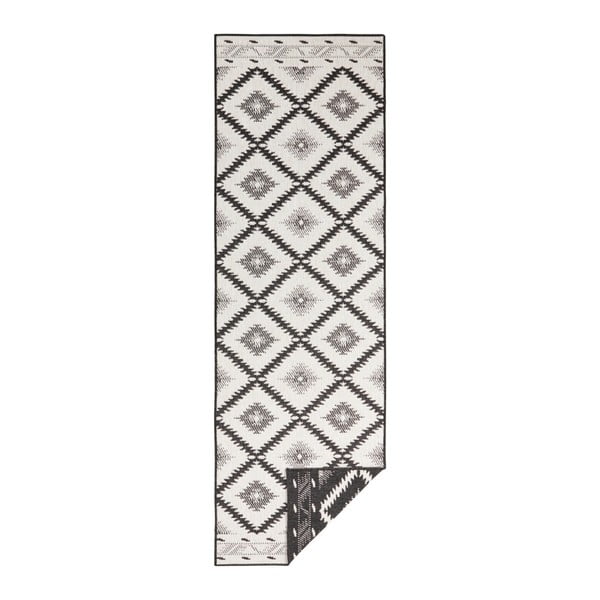 Черно-кремав килим за открито , 80 x 250 cm Malibu - NORTHRUGS
