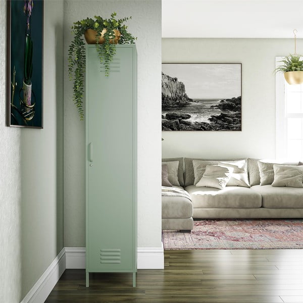 Зелено метално шкафче 38x185x40 cm Mission District – Støraa-image-1