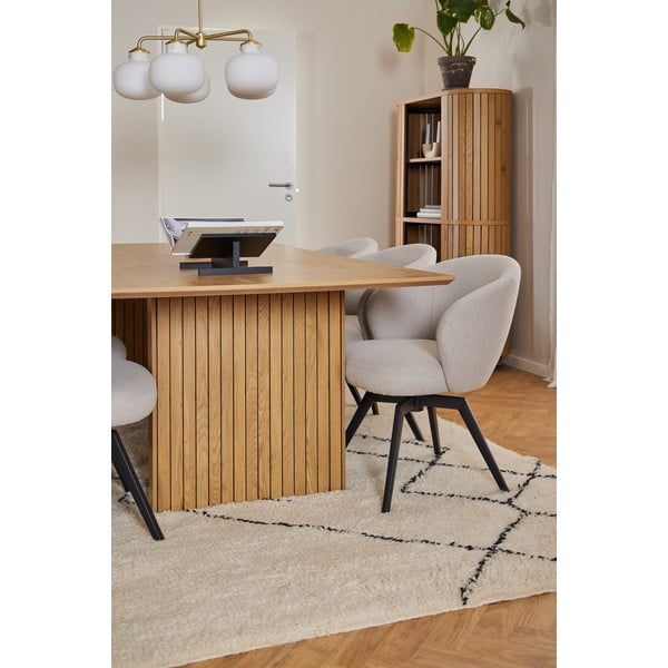 Трапезна маса с дъбов плот 100x210 cm Colima – Actona-image-3