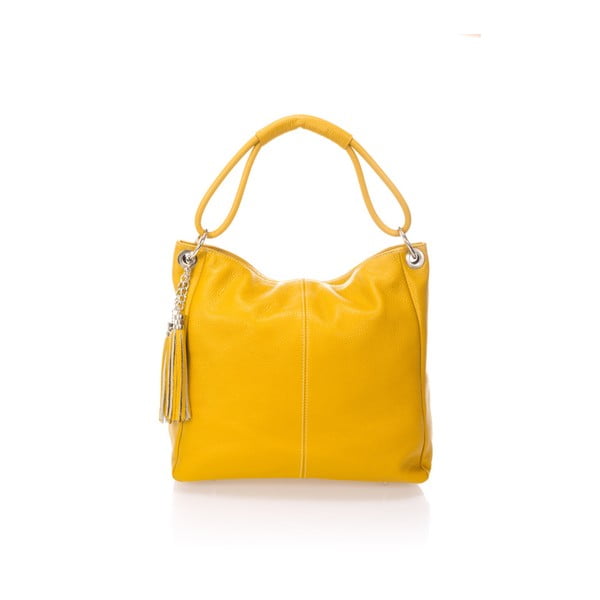 Žlutá kožená kabelka Lisa Minardi Herta