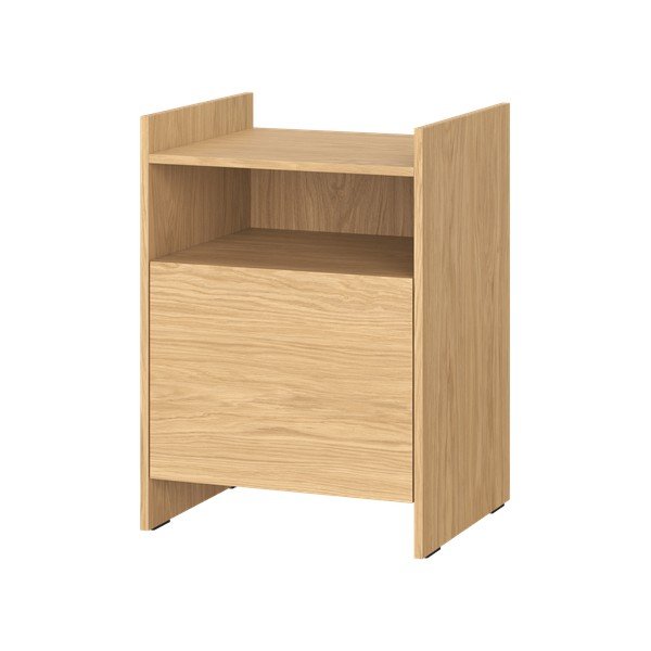 Нощно шкафче от декор от дъб  с рафтове в естествен цвят Toopt – noo.ma