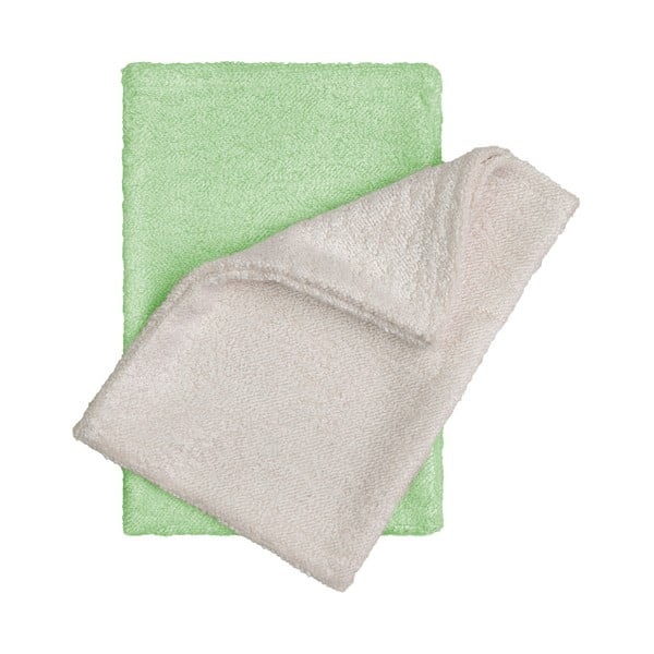 Комплект от 2 бамбукови кърпи за миене в бежово и зелено - T-TOMI