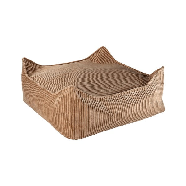 Кафяв детски пуф от рипсено кадифе Square – Wigiwama