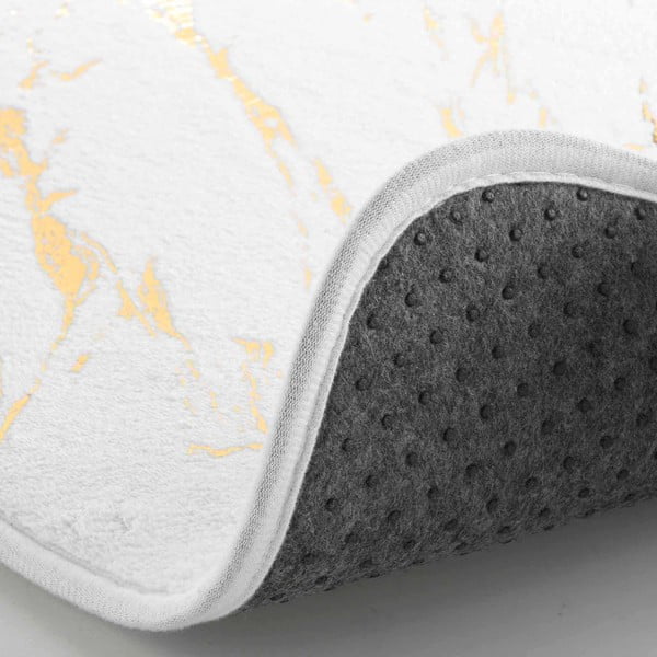 Бял/златист килим за баня 45x75 cm Aquamarbre – douceur d'intérieur-image-2