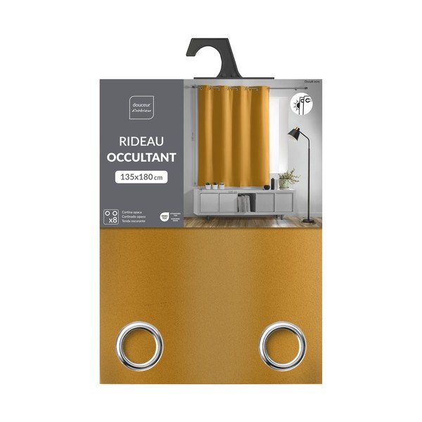Затъмняващо перде в цвят жълта охра 135x180 cm Occult – douceur d'intérieur-image-2