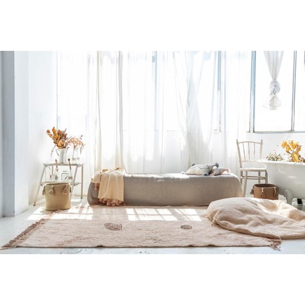 Кремав ръчно изработен памучен детски килим подходящ за пране 140x200 cm Pine Forest – Lorena Canals-image-1
