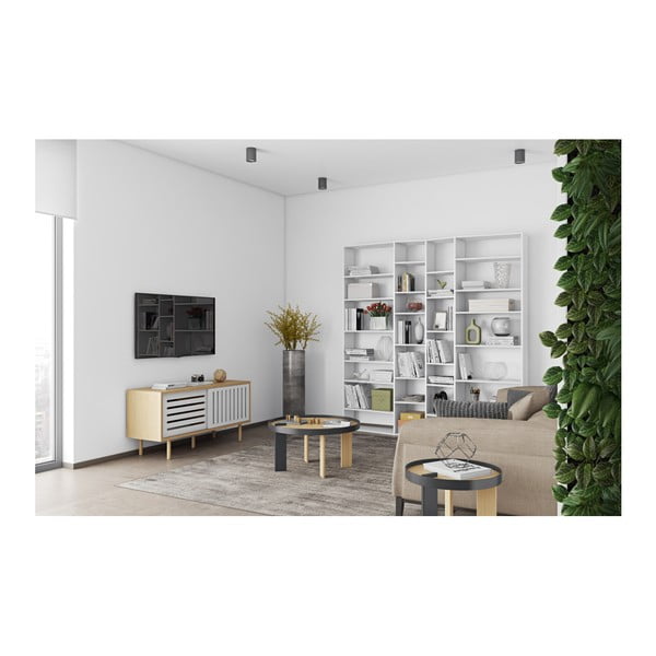 Бяла библиотека 214x224 cm Valsa – TemaHome-image-3