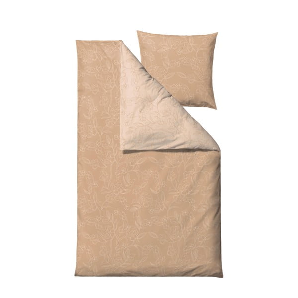 Оранжево памучно спално бельо от сатен за единично легло 140x200 cm Infinity - Södahl